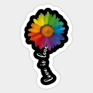 Love Is Love Rainbow Sunflower Lgbt Gay Lesbian Pride Shirt Sticker